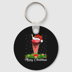 Milkshake Liefhebber Bijpassende Kerstman Hoed Mil Sleutelhanger