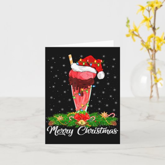 Milkshake Lover Matching Santa Hat Milkshake Chris Kaart (Gele Bloem)