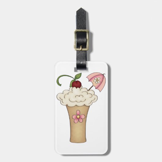 Milkshake Met Een Paraplu Bagage Labels (Voorkant verticaal)