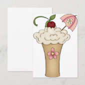 Milkshake met een paraplu-injectie kaart (Voorkant / Achterkant)