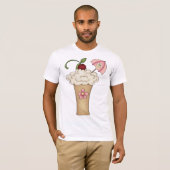 Milkshake met een paraplu Mannen T-shirt (Voorkant volledig)