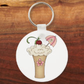 Milkshake met een paraplu-Sleutelhanger Sleutelhanger (Voorkant)