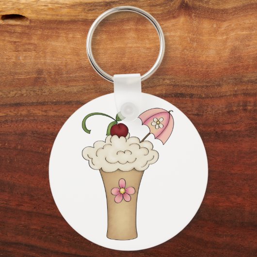 Milkshake met een paraplu-Sleutelhanger Sleutelhanger (Voorkant)