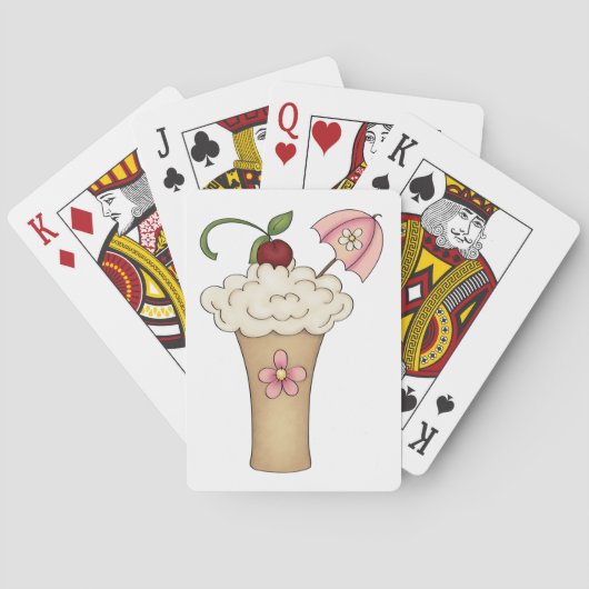 Milkshake met een paraplu speelkaarten (Achterkant)