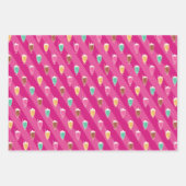 Milkshake Patroon Wrapping Papier in Bruin en Roze Inpakpapier Vel (Voorkant 2)