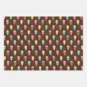 Milkshake Patroon Wrapping Papier in Bruin en Roze Inpakpapier Vel (Voorkant 3)