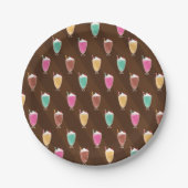 Milkshake Pattern Chocolade Bruin Papier Bord (Voorkant)