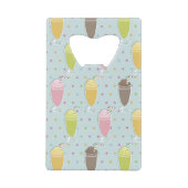 Milkshake Pattern Creditkaart Flessenopener (Voorkant)