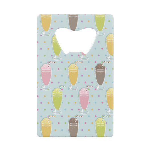 Milkshake Pattern Creditkaart Flessenopener (Voorkant)