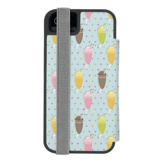 Milkshake Pattern Incipio iPhone Portemonnee Hoesje (Agenda Achterkant)