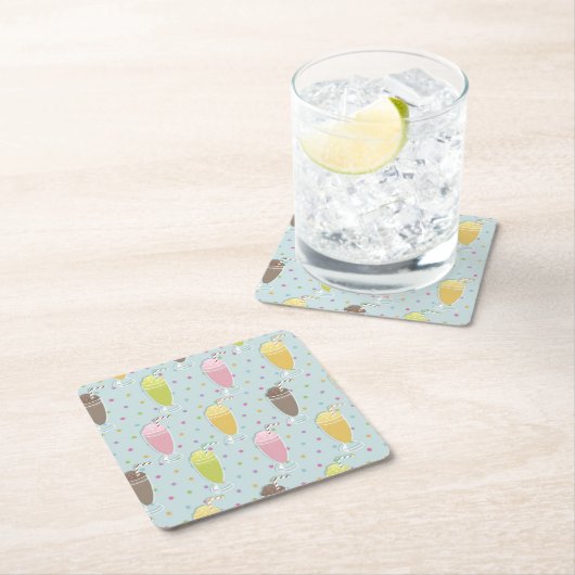 Milkshake Pattern Kartonnen Onderzetters (Insitu)
