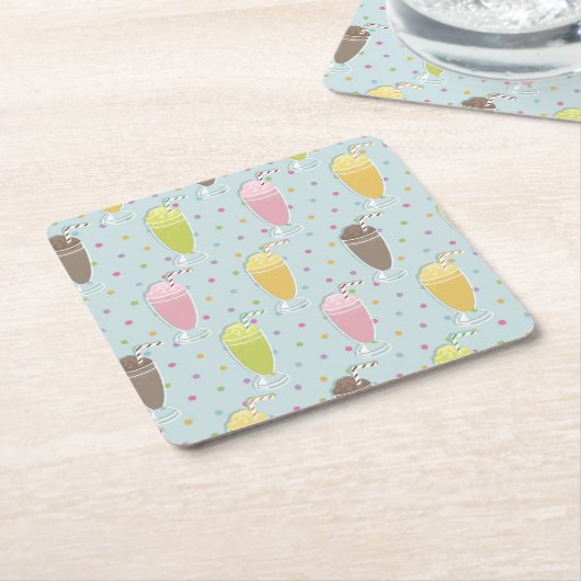 Milkshake Pattern Kartonnen Onderzetters (Schuin)