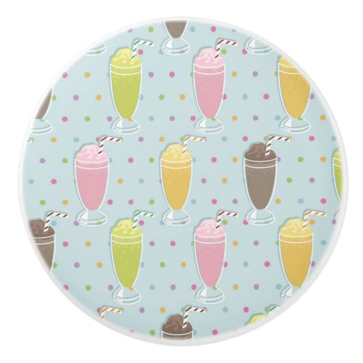 Milkshake Pattern Keramische Knop (Voorkant)