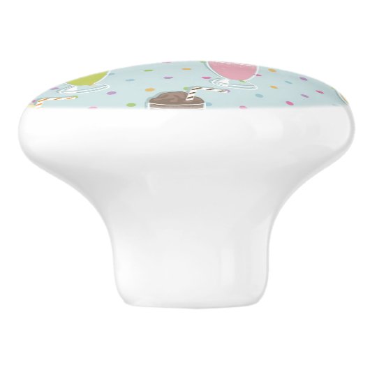 Milkshake Pattern Keramische Knop (Zijkant)