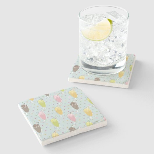 Milkshake Pattern Stenen Onderzetter (Zijkant)