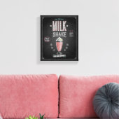  MilkShake Poster - Krijtbord Canvas Afdruk (Insitu (Woonkamer))