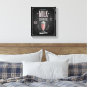  MilkShake Poster - Krijtbord Canvas Afdruk (Insitu (Slaapkamer))