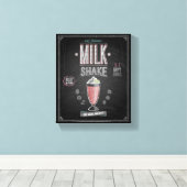  MilkShake Poster - Krijtbord Canvas Afdruk (Insitu (Houten vloer))