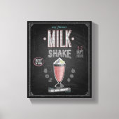  MilkShake Poster - Krijtbord Canvas Afdruk (Voorkant)