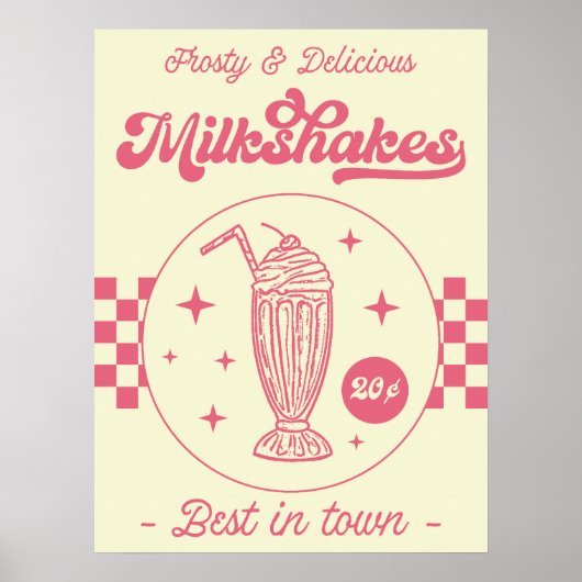 Milkshake Poster Retro Style (Voorkant)