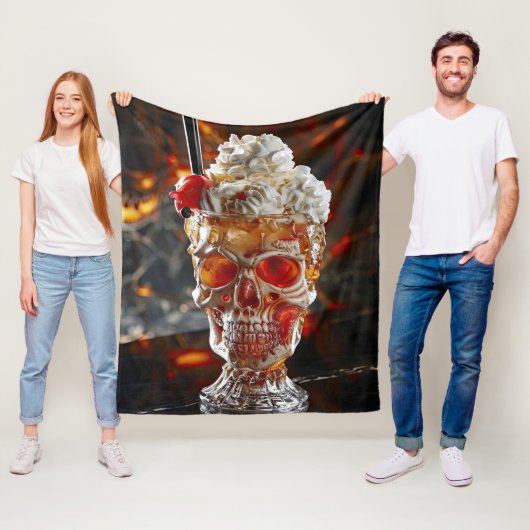 Milkshake schedelkop fleece deken (In situ)