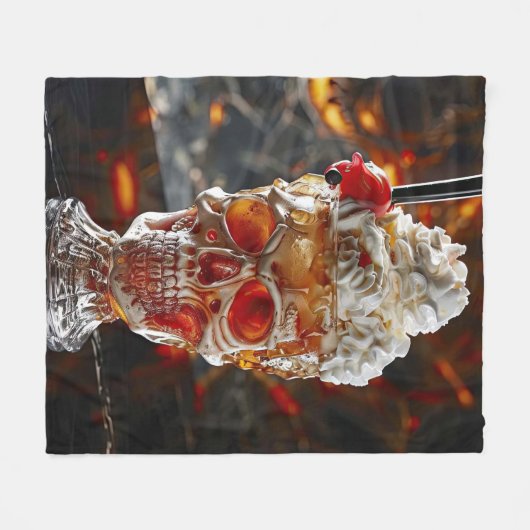 Milkshake schedelkop fleece deken (Voorkant (Horizontaal))