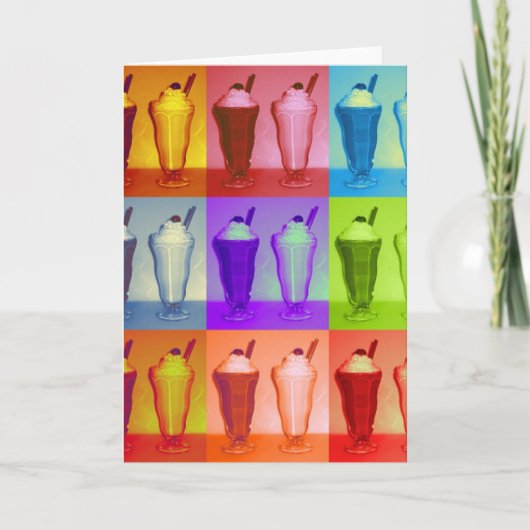 Milkshakes Pop Art Wenskaart Kaart (Voorkant)