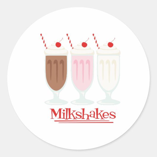 Milkshakes Ronde Sticker (Voorkant)