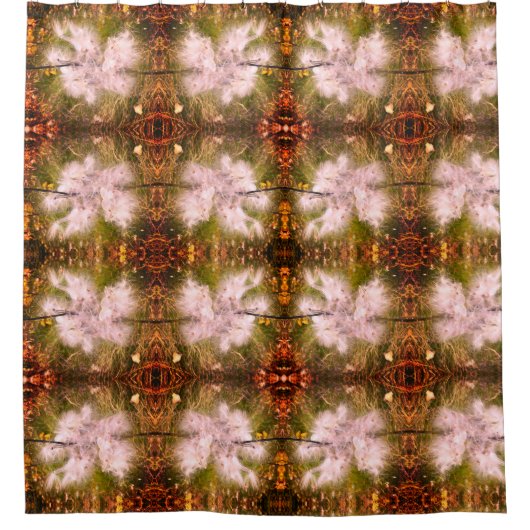 Milkweed | Botervlieg | Sangria | Mirror Douchegordijn (Voorkant)