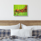Milkweed Bugs op Milkweed Leaf Canvas Afdruk (Insitu (Slaapkamer))