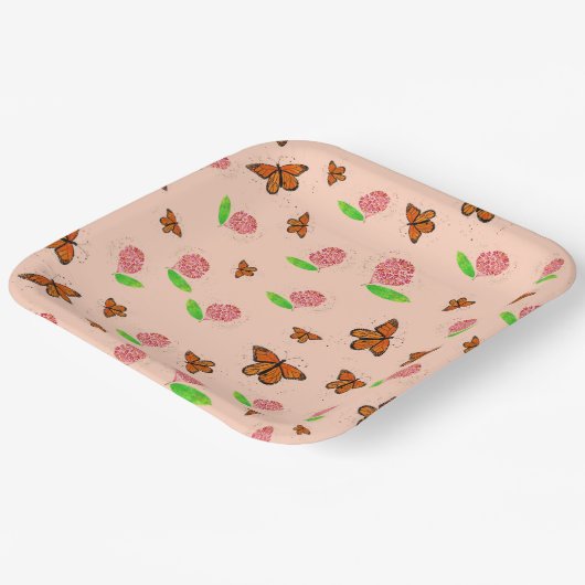 Milkweed en Monarch Butterfly Borden Papieren Bordje (Gebogen)