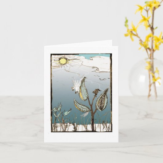 Milkweed in Winter Kaart (Gele Bloem)