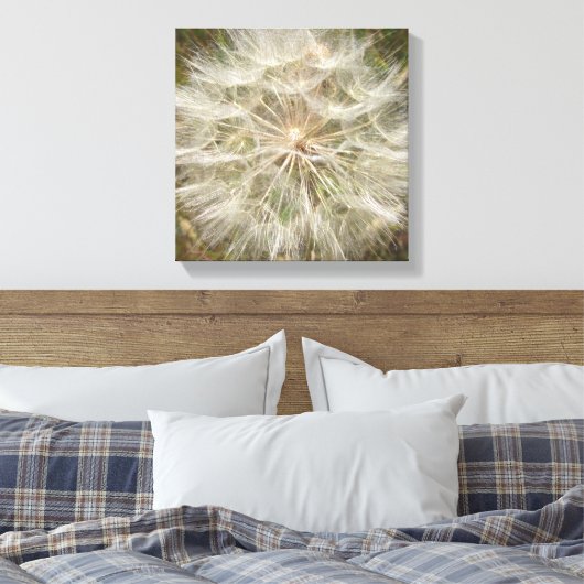 Milkweed Seed Pod Macro Canvas Afdruk (Insitu (Slaapkamer))