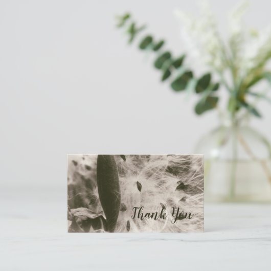 Milkweed Seeds Sepia Abstract Bloemkool Pod  Visitekaartje (Staand voorkant)