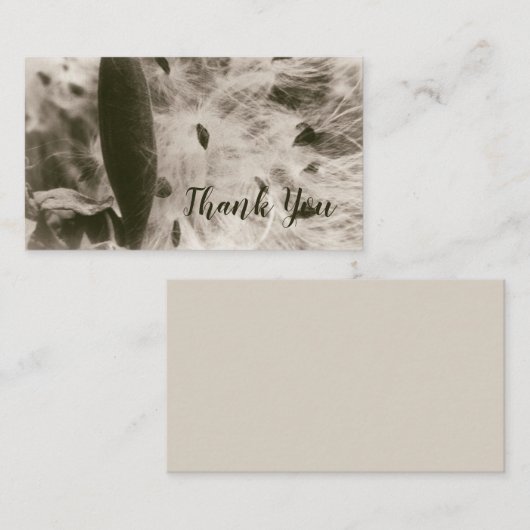 Milkweed Seeds Sepia Abstract Bloemkool Pod  Visitekaartje (Voorkant / Achterkant)