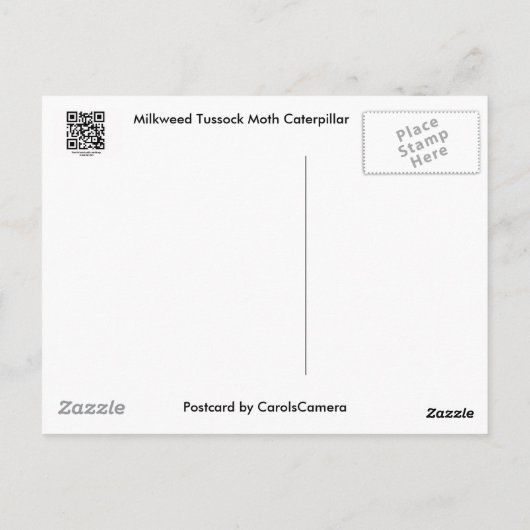 Milkweed Tussock Moth Caterstyle Items Briefkaart (Achterkant)