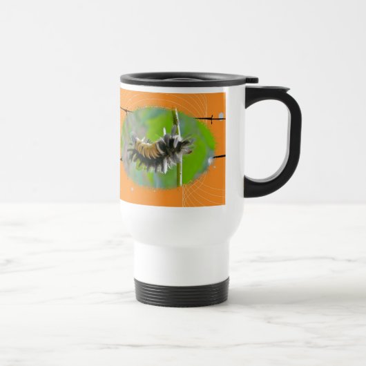 Milkweed Tussock Moth Caterstyle Oranje Items Reisbeker (Rechts)