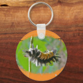 Milkweed Tussock Moth Caterstyle Oranje Items Sleutelhanger (Voorkant)