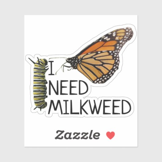 Milkweed voor monarchvlinders sticker (Vel)