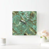 Milky Blauwgroen marmer Swirl Wall klok (Huis)