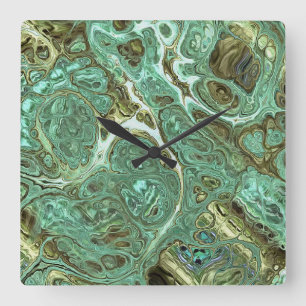 Milky Blauwgroen marmer Swirl Wall klok