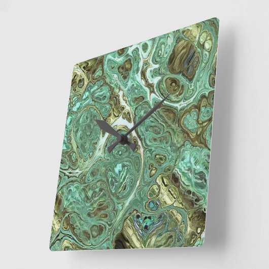 Milky Blauwgroen marmer Swirl Wall klok (Hoek)