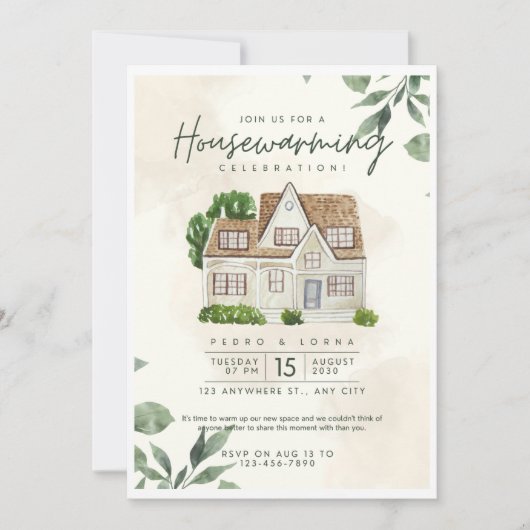 Milky House Warming Invitation Kaart Set (Voorkant)
