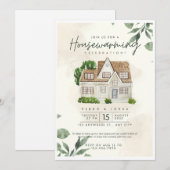 Milky House Warming Invitation Kaart Set (Voorkant / Achterkant)