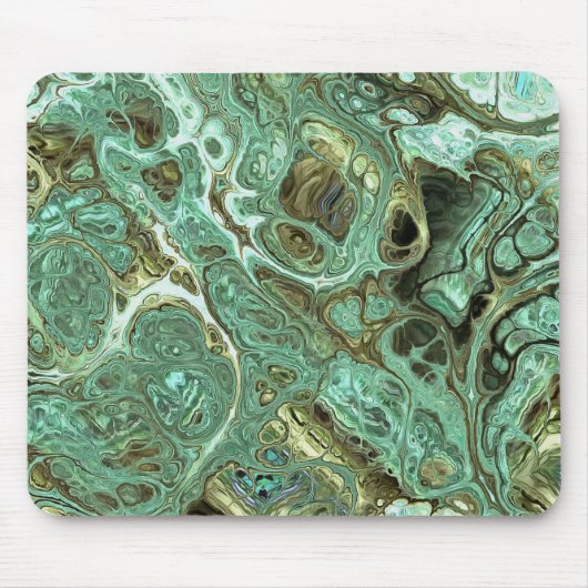 Milky Teal Marble Swirl Mouse Pad Muismat (Voorkant)