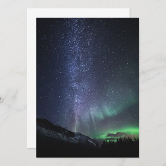 Milky Way Aurora Card Save The Date (Voorkant / Achterkant)