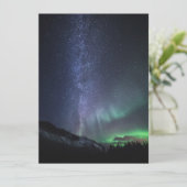 Milky Way Aurora Card Save The Date (Staand voorkant)