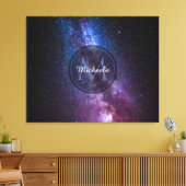 Milky way bright colors personalizable monogram canvas afdruk (Insitu (Woonkamer))