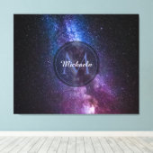 Milky way bright colors personalizable monogram canvas afdruk (Insitu (Houten vloer))
