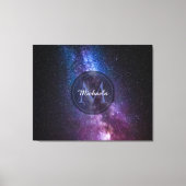 Milky way bright colors personalizable monogram canvas afdruk (Voorkant)